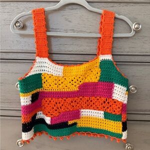 ZARA Crochet Knit Colorful Top - Size Small